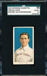 1909-11 T206 Baseball- Hal Chase, N.Y. Amer. (Portrait, Blue Background)- SGC 55 (Vg-Ex+ 4.5)- Sovereign 350 Back
