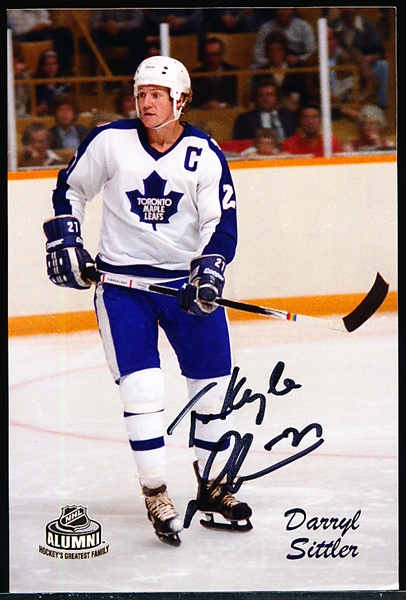 Darryl Sittler Autographed NHL Alumni 4” x 6” Color Photo