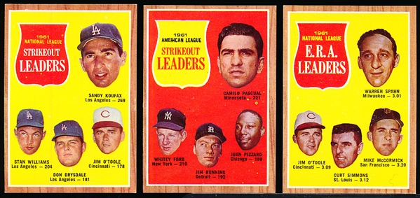 1962 Topps Bb- 5 Diff. Leaders