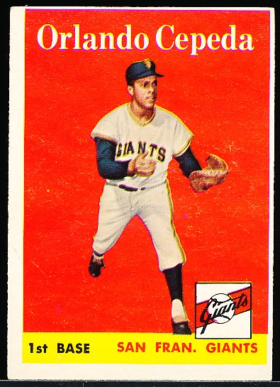 1958 Topps Baseball- #343 Orlando Cepeda, Giants