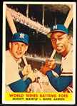 1958 Topps Baseball- #418 Mantle/Aaron