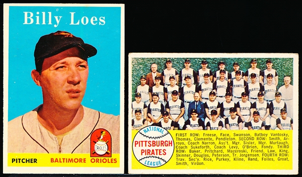 1958 Topps Baseball- 6 Diff.