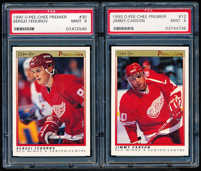 1990-91 O-Pee-Chee Premier Hockey- 2 Graded Cards