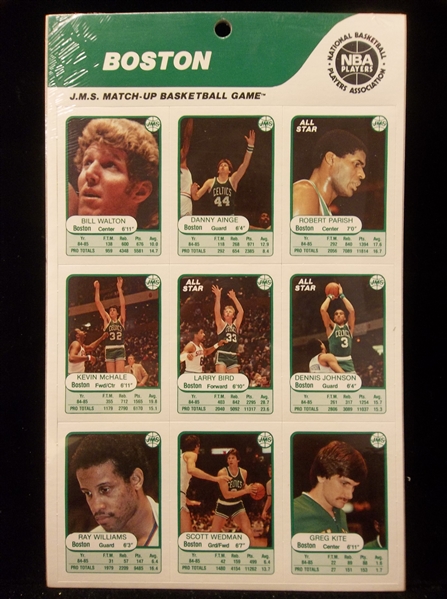 1985-86 JMS Game- 1 Complete Boston Celtics Set of 9 Cards