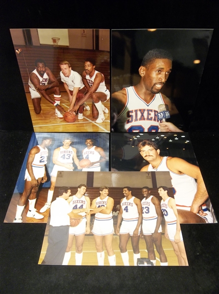 1980’s Philadelphia 76ers Clean-Up Lot of 6 Diff. Color 8” x 10” Photos