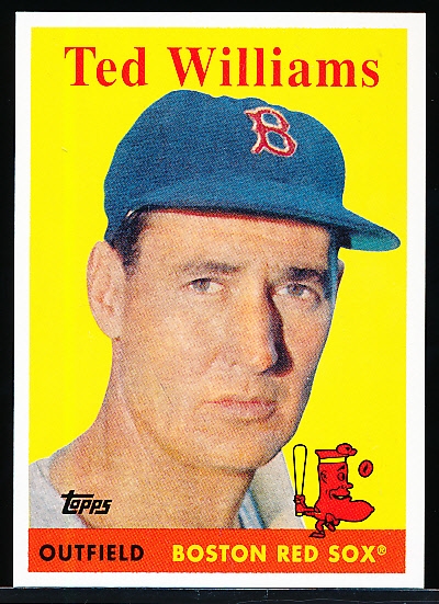 2008 Topps National Convention Retro Bb- #1 Ted Williams, Red Sox- 1958 Topps style card.