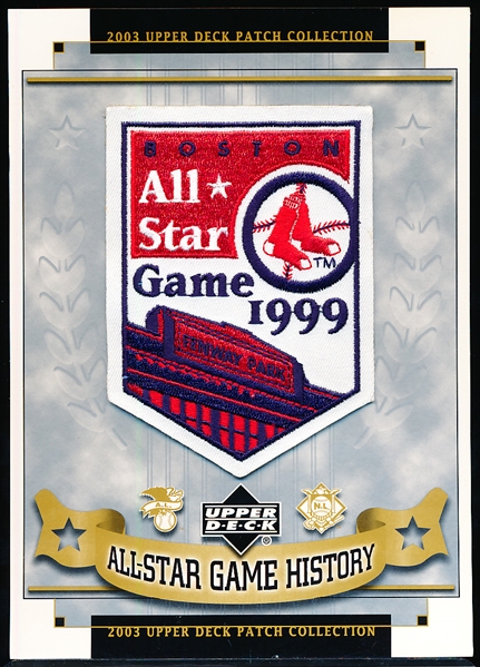 2003 UD Patch Collection Baseball- “All-Star Game History” Patches- #70 1999 Boston All-Star Game Patch