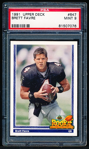 1991 Upper Deck #647 Brett Favre- PSA Graded Mint 9.