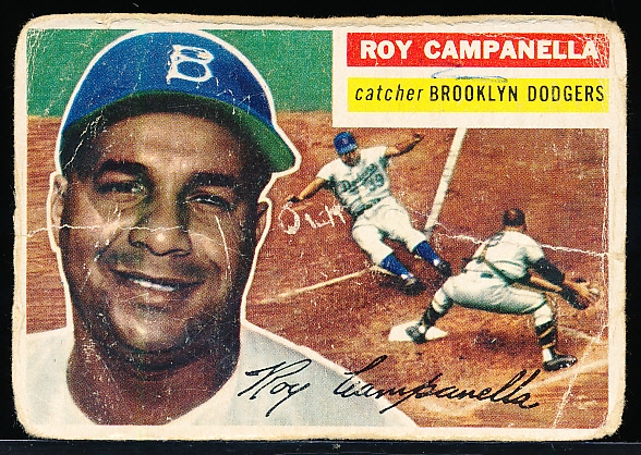 1956 Topps Bb- #101 Roy Campanella, Dodgers- Gray Back