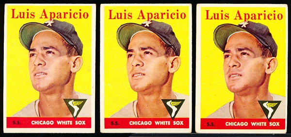 1958 T Bb- #85 Luis Aparicio, White Sox- 5 Cards