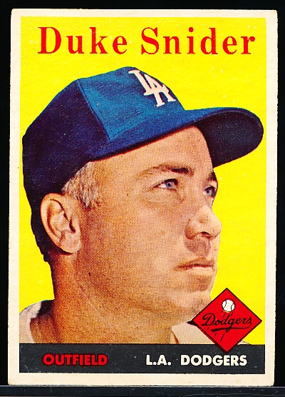1958 T Bb- #88 Duke Snider, Dodgers