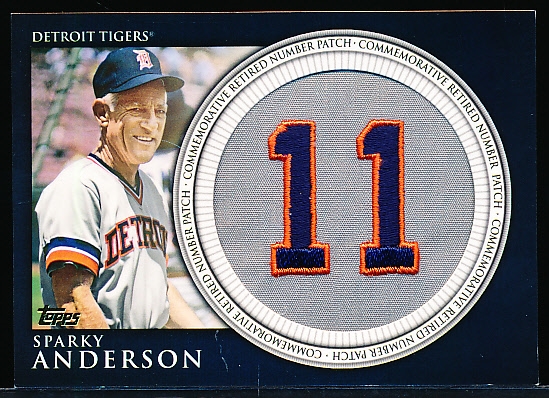 2012 Topps Baseball- “Retired Number Manufactured Patch”- #RN-SA Sparky Anderson, Tigers