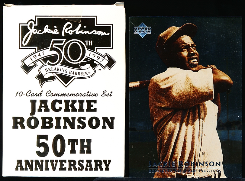 1997 Upper Deck Autheticated Bsbl. “Jackie Robinson 50th Anniversary”- 1 Complete Set of 10 Cards in Original Box