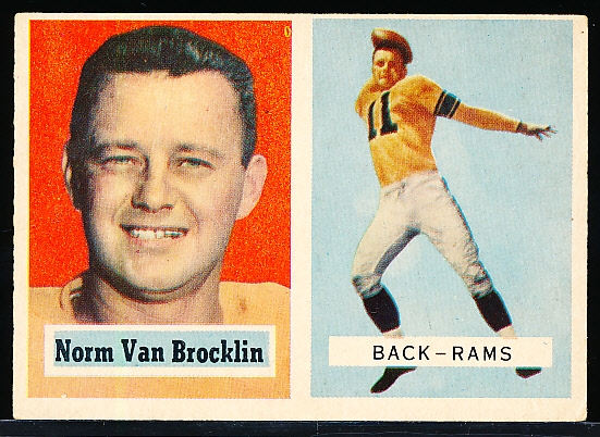 1957 Topps Ftbl. #22 Norm Van Brocklin, Rams