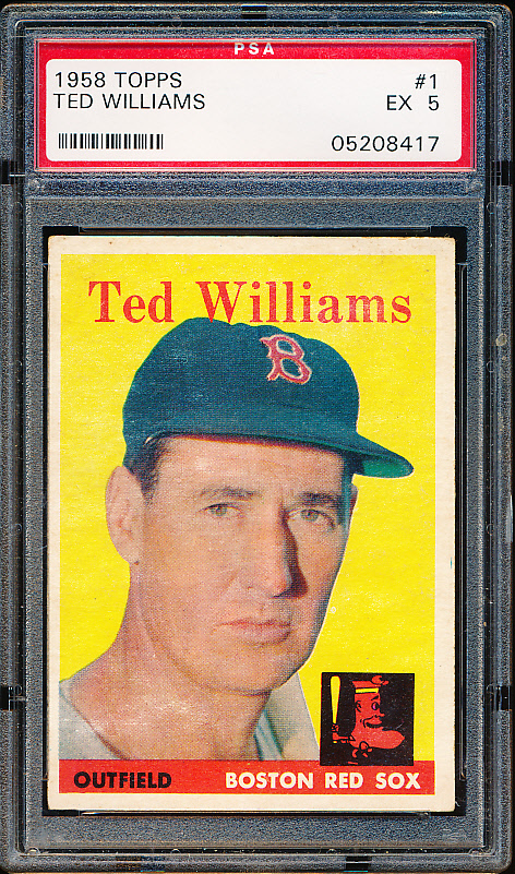 Lot Detail 1958 Topps Bb 1 Ted Williams Red Sox PSA Ex 5