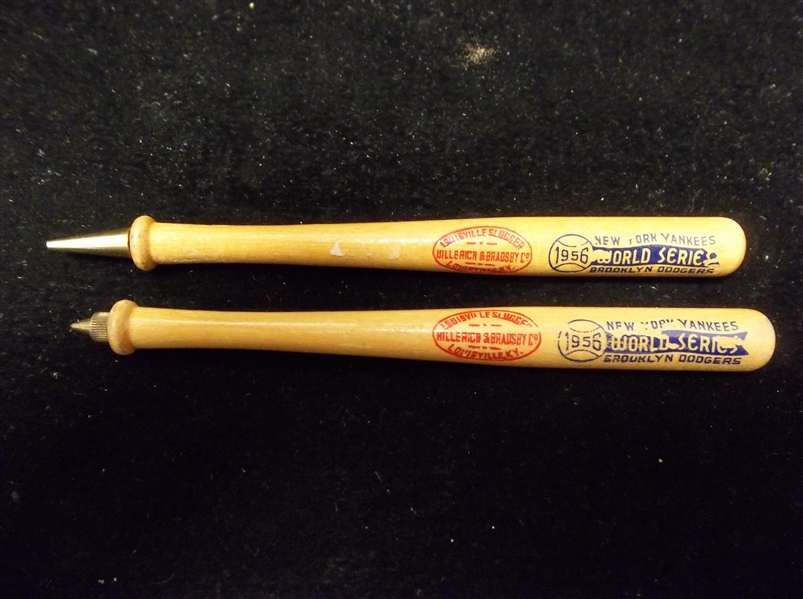 1956 Louisville Slugger 1956 World Series New York Yankees vs. Brooklyn Dodgers Baseball Bat Pen & Pencil Set