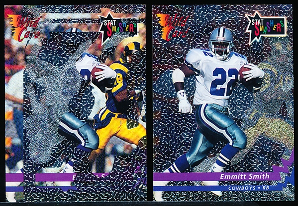 1992 Wild Card Football “Stat Smasher” Sample Card #P-2 Emmitt Smith (Cowboys) Printing Error