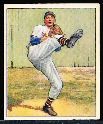 1950 Bowman Baseball- #19 Warren Spahn, Braves- Hall of Famer! 