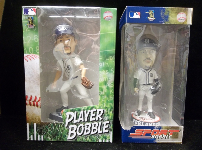 2 Diff. Forever Collectibles Justin Verlander Detroit Tigers Bobbleheads