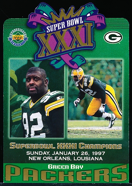 1997 Upper Deck Authenticated Ftbl. “Green Bay Packers Super Bowl XXXI Champions” Ftbl. Card