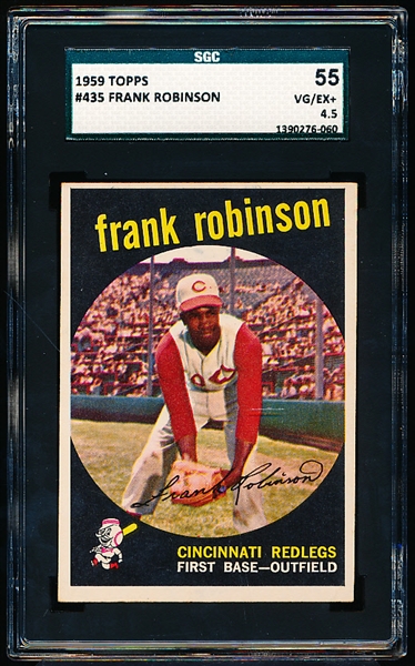 1959 Topps Baseball- #435 Frank Robinson, Reds- SGC 55 (Vg-Ex+ 4.5)