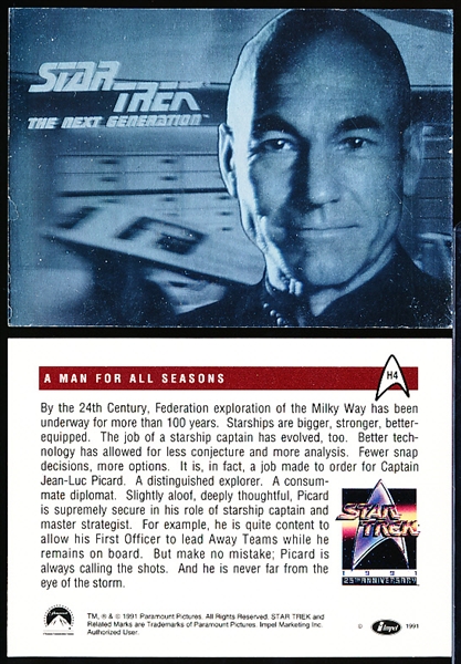 1991 Impel “Star Trek” Series #2 Hologram #H4 Capt. Jean-Luc Picard- 7 Cards