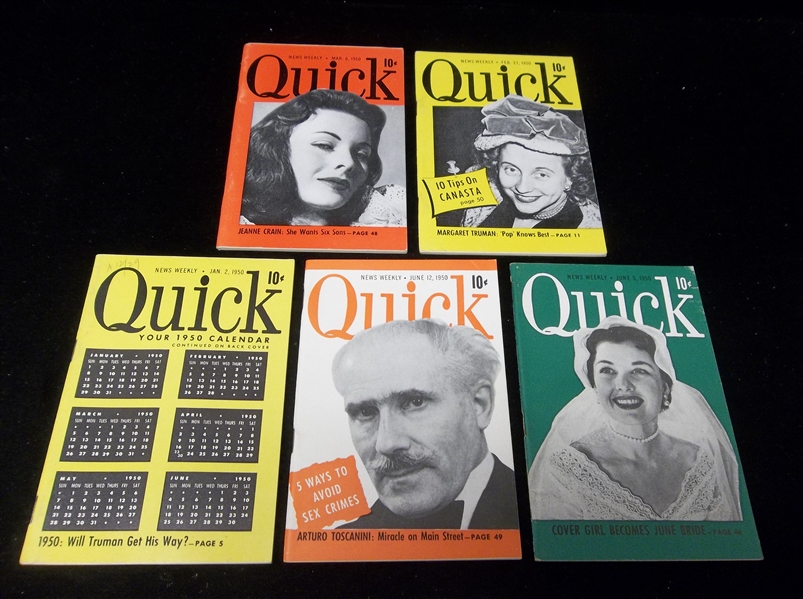 1950 Quick Magazine- 5 Diff. Covers