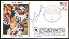 August 3, 1985 Lone Star Productions NFL HOF Induction Joe Namath Cachet Autographed 