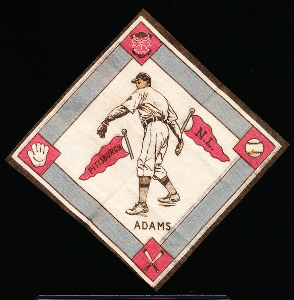 1914 B18 Baseball Blanket- Babe Adams, Pittsburgh NL – Red Pennants
