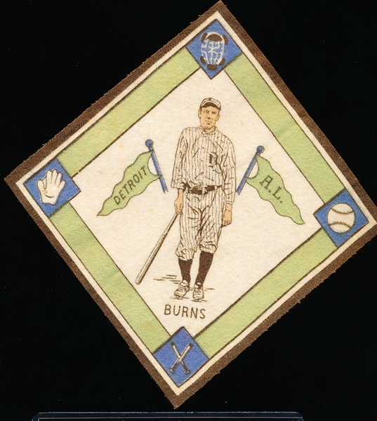 1914 B18 Baseball Blanket- Tioga George Burns, Detroit AL - White Infield