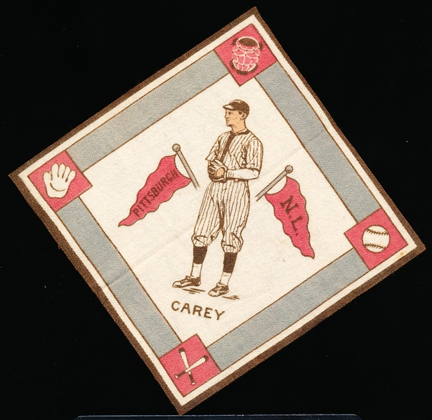 1914 B18 Baseball Blanket- Max Carey, Pittsburgh NL - Red Pennants 