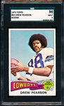 1975 Topps Football- #65 Drew Pearson, Cowboys- Rookie! – SGC 96 (Mint 9)
