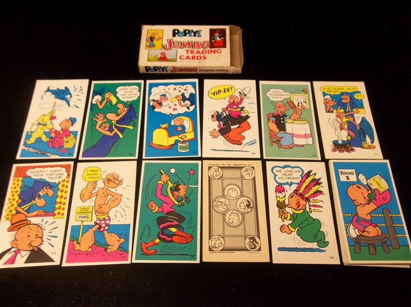 1962 Dynamic Toy Inc. “Popeye Jumbo Trading Cards” Complete Set of 35 in Original Box- Serial #1704