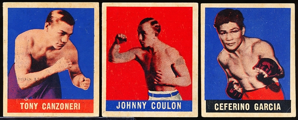 1948 Leaf Boxing- 3 Cards- Gray Backs