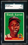 1958 Topps Baseball- #30 Hank Aaron, Braves- SGC 35 (Good + 2.5)