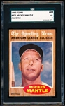 1962 Topps Baseball- #471 Mickey Mantle All Star- SGC 40 (VG 3)