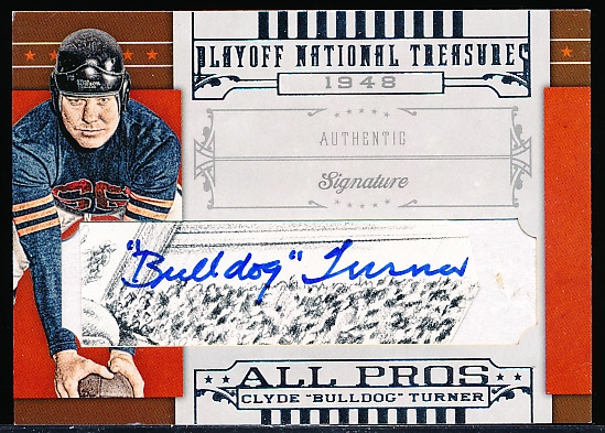 2008 Playoff National Treasures Football- All Pros Authentic Signature- #8 “Bulldog Turner”- #11/58