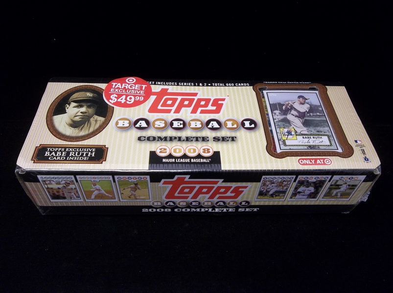 2008 Topps Baseball Factory Sealed Target Set of 660 Plus a Babe Ruth Exclusive Set Insert!