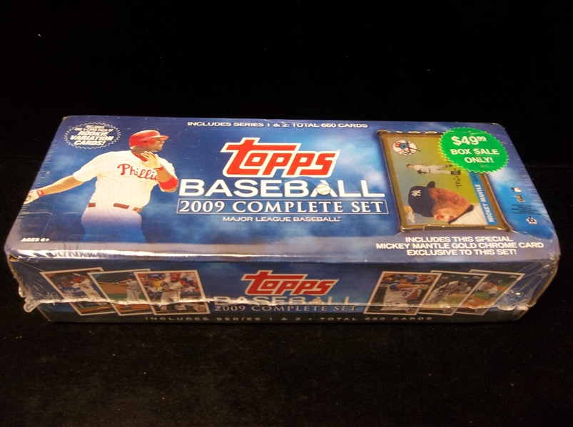 2009 Topps Baseball Factory Sealed Set of 661 with Special Mickey Mantle Chrome Insert