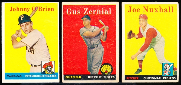 1958 Topps Bb- 18 Cards- Vg crs