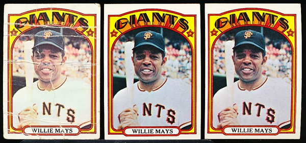 1972 Topps Baseball- Willie Mays- 6 Cards