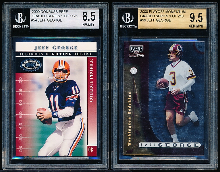 Two Beckett Graded Jeff George Football Cards