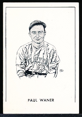 1952 Callahan Baseball Hall of Fame- Paul Waner