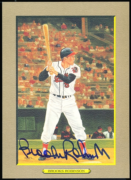 1988 Perez-Steele Great Moments Bsbl. Art Card #39 Brooks Robinson- Autographed