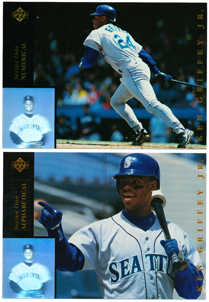 1994 Upper Deck Bsbl. “Ken Griffey, Jr.”- 1 Complete 5” x 7” Series One Checklist Set of 4 Cards