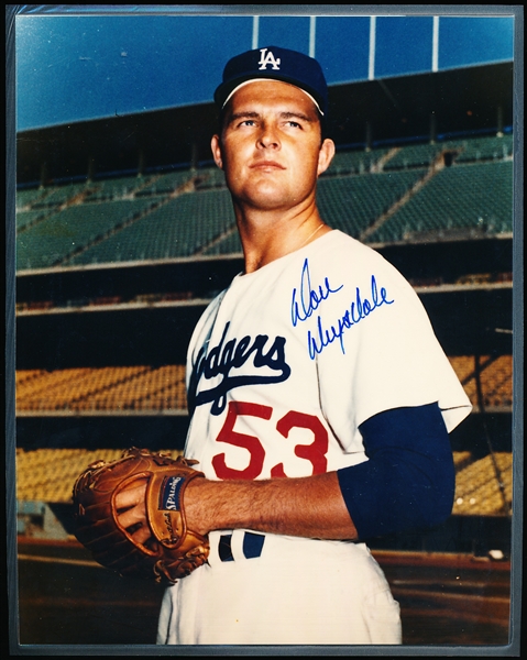 Don Drysdale Autographed Los Angeles Dodgers Bsbl. Color 8” x 10” Photo- Laminated