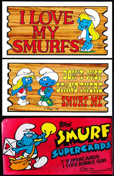 1982 Topps Smurf Supercards Non-Sports- 1 Complete Set of 56 cards + Wrapper