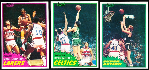 1981-82 Topps Bskbl.- 1 Complete Base National Set of 66 + East Set of 44 Cards