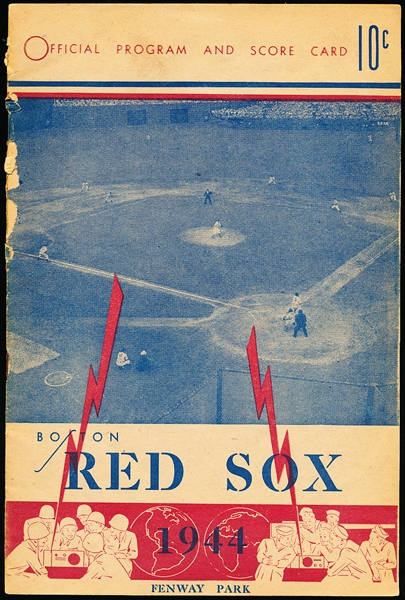 1944 Washington Senators @ Boston Red Sox MLB Program