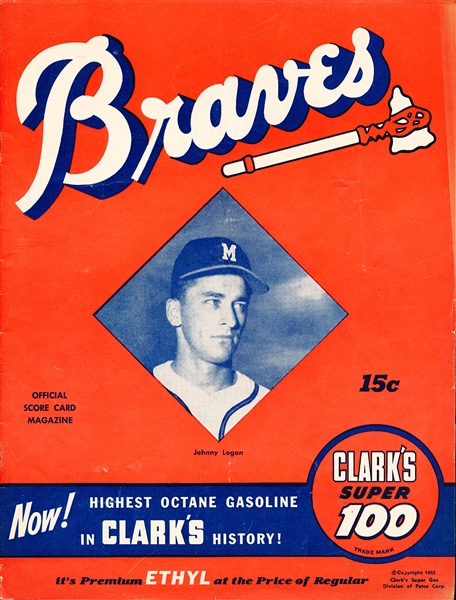 1953 Philadelphia Phillies @ Milwaukee Braves MLB Score Card